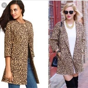 CAbi Leopard Print Swing Coat (Carol Anderson), Size L — Never Worn
